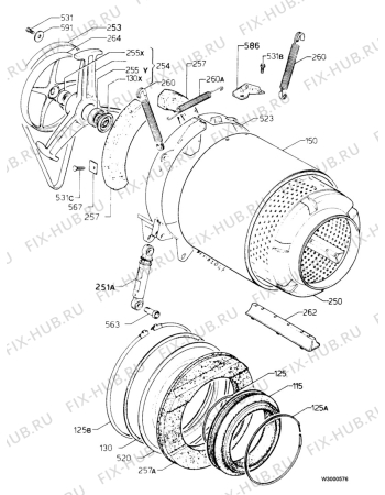 Взрыв-схема стиральной машины Juno JWV7810 - Схема узла Drum